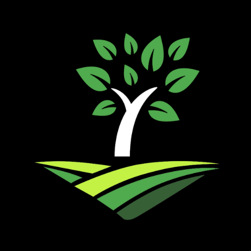 Tree logo with green leaves and stylized grass, representing outdoor maintenance and deck staining services by Valentine Property Services.